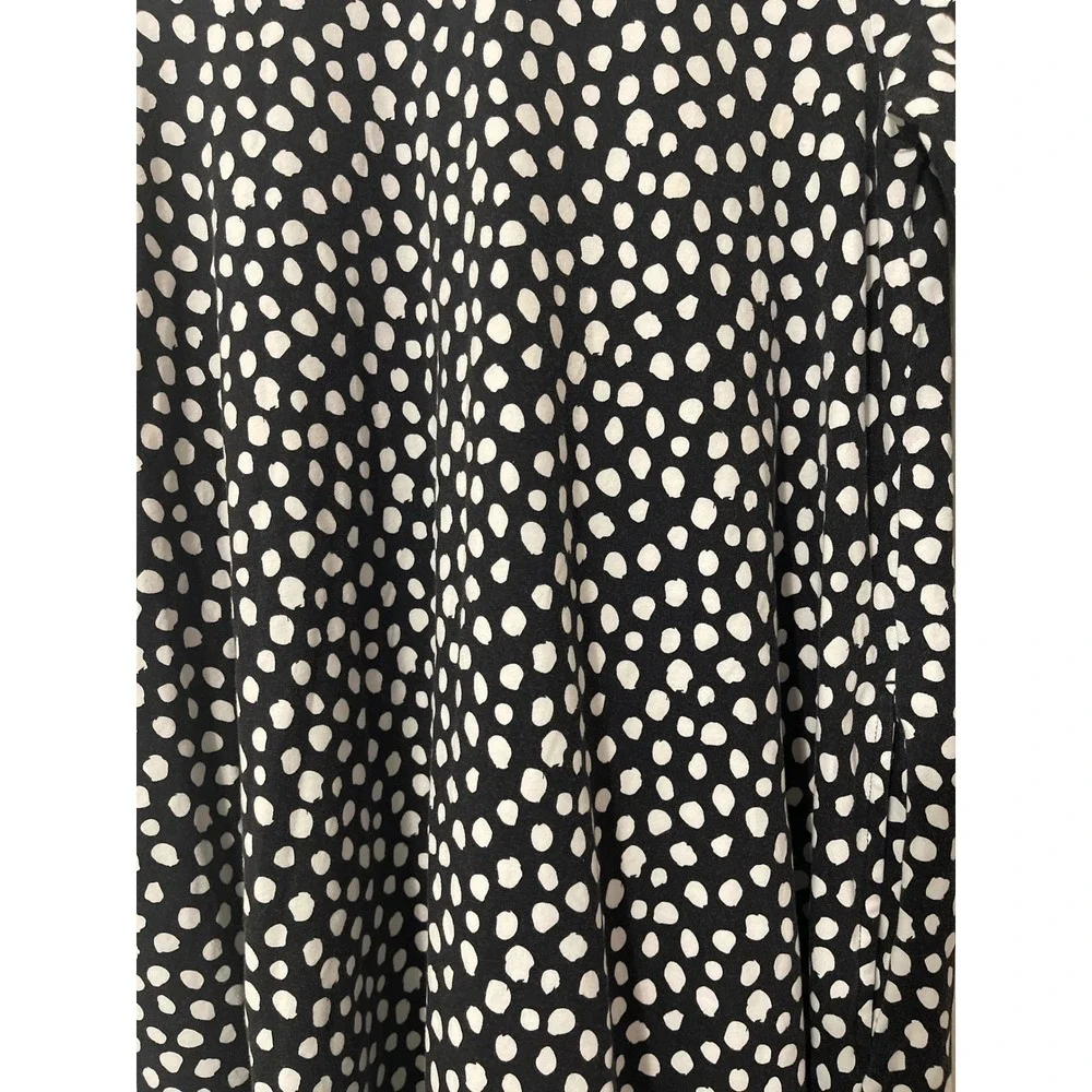 Hanna‎ Andersson Polka Dot Long Sleeve Dress Size 12 Black White Casual Retro